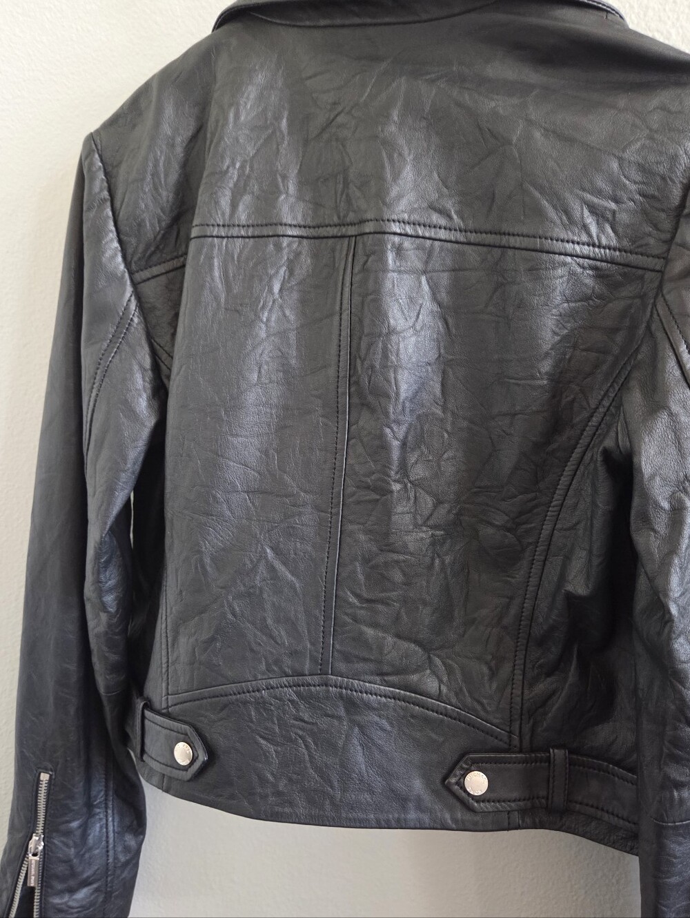 NWT Michael Kors Black Faux Leather Moto Jacket - Picture 5 of 5